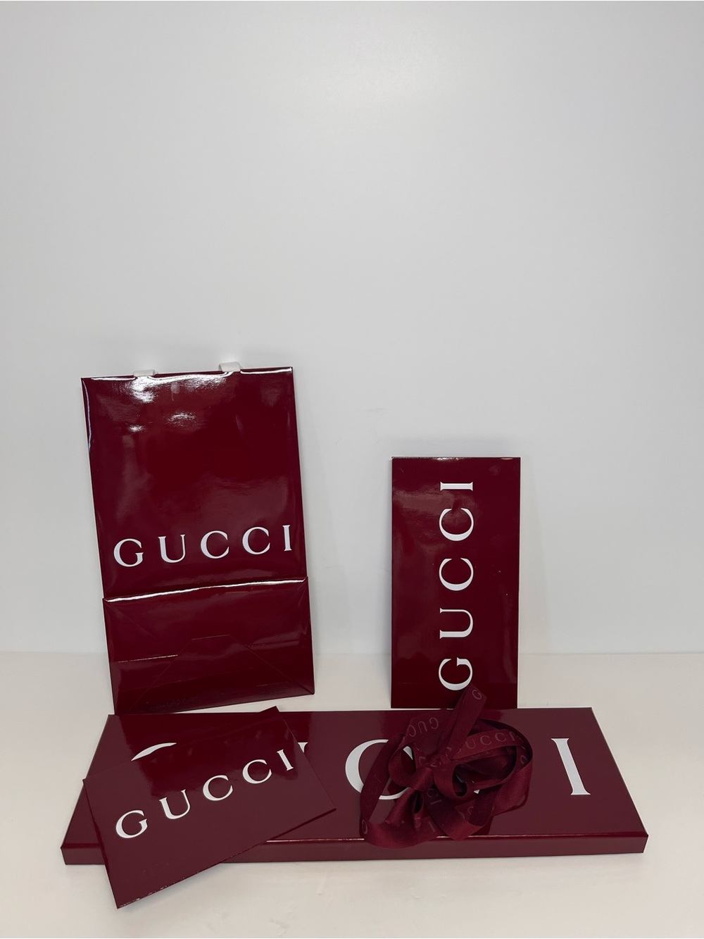 Gucci Maroon Logo Gift Set Packaging